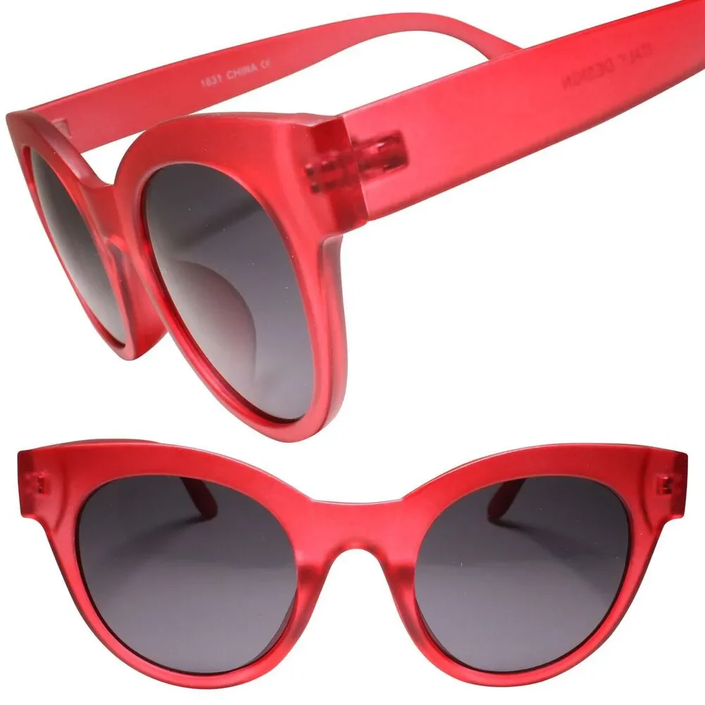 Sleek Red Cat Eye Sunglasses
